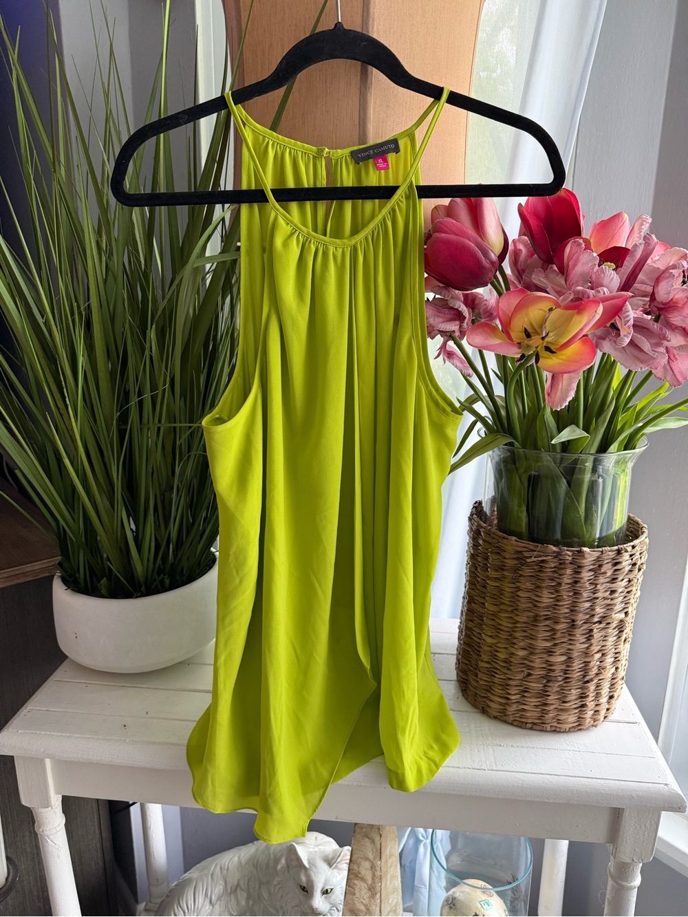 Vince Camuto Lime Green Sleeveless Halter Camisole